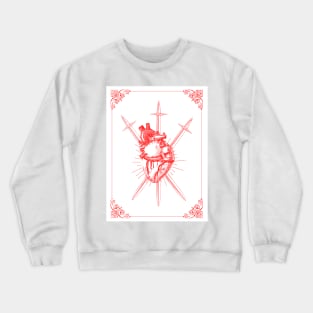 3 of swords tarot card Crewneck Sweatshirt